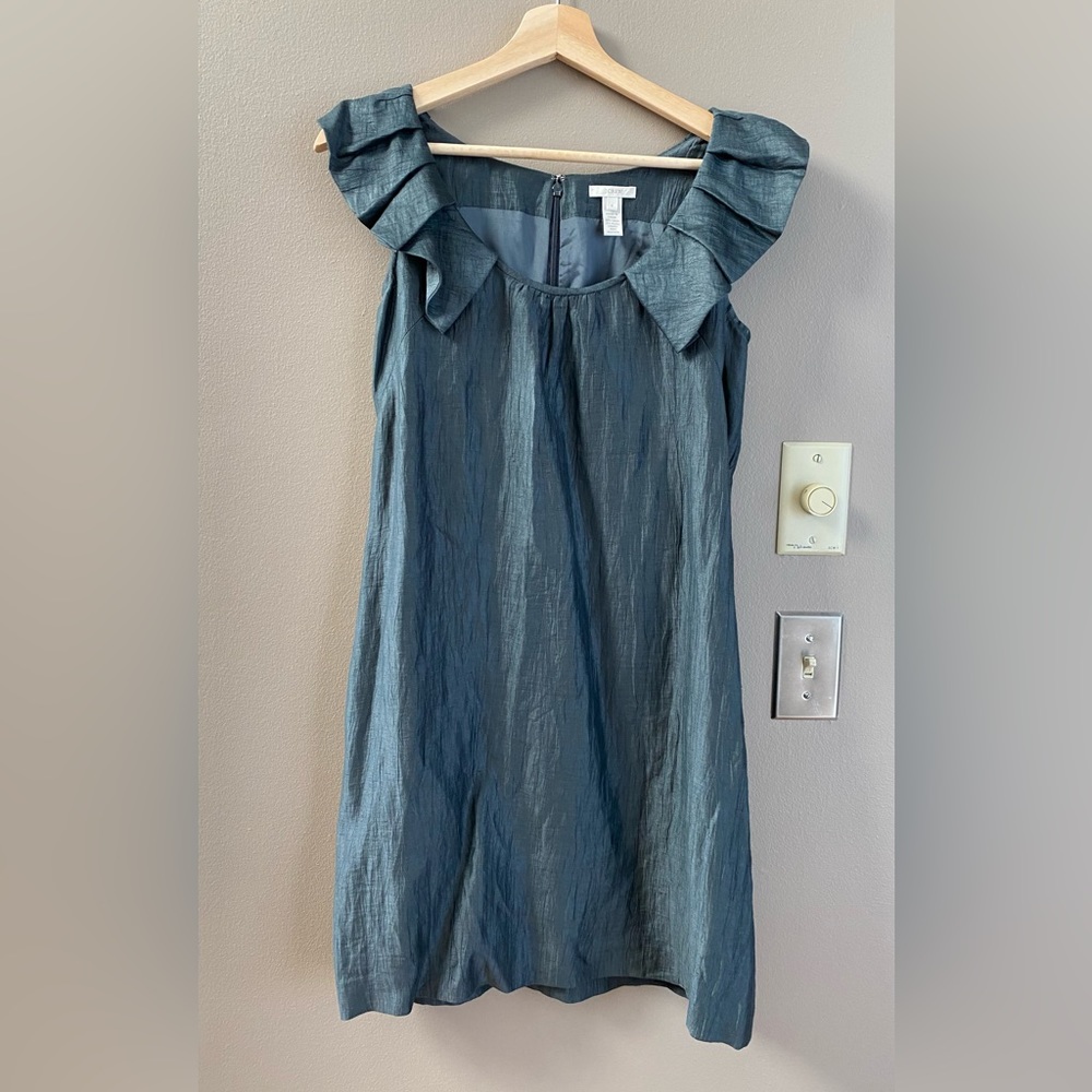 J. Crew Linen Blend Sleeveless Dress- Charcoal Gray
